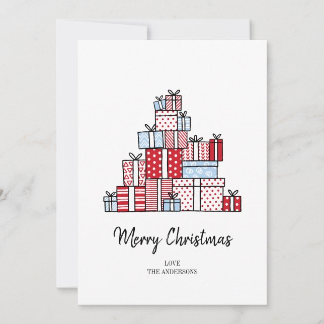 Tarjeta de vacaciones de regalos de navidades (Anverso)