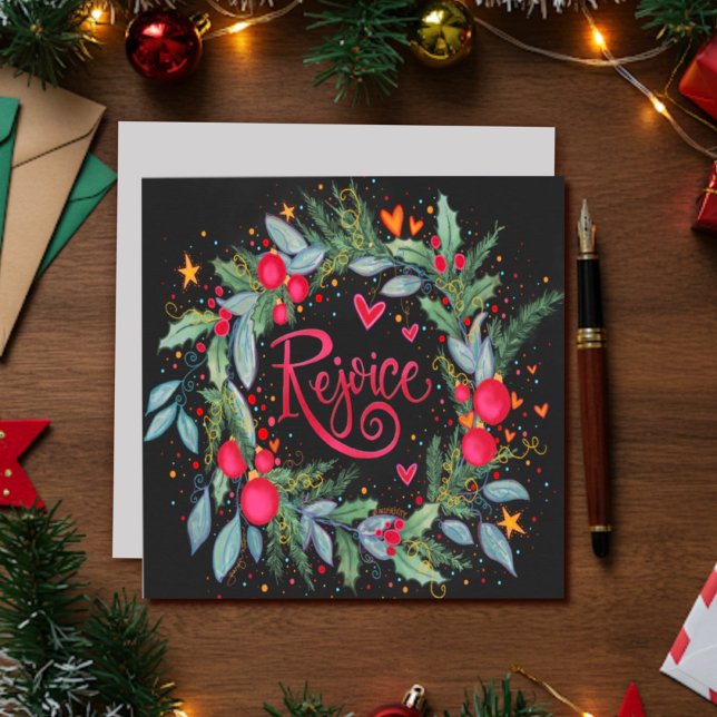 Tarjeta de vacaciones de regocijo de Wreath Inespi (Subido por el creador)