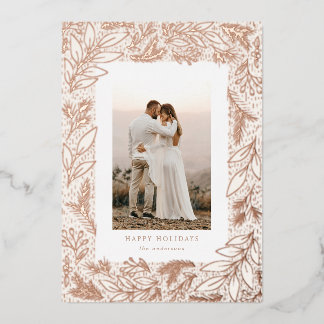 Tarjeta de vacaciones de Relieve metalizado botáni