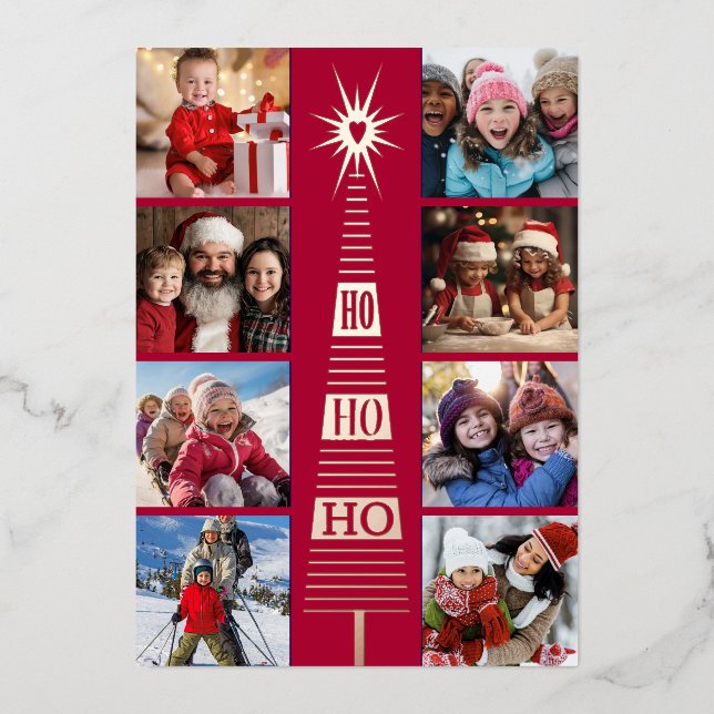 Tarjeta de vacaciones de Relieve metalizado de fot (Anverso)