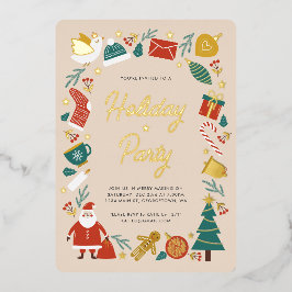 Tarjeta de vacaciones de Relieve metalizado de inv