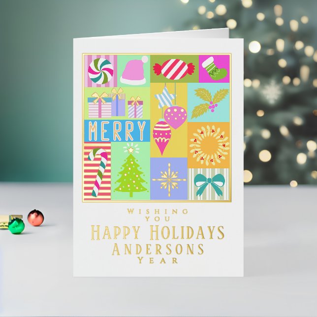 Tarjeta de vacaciones de Relieve metalizado plegad (Vacaciones in situ 2)