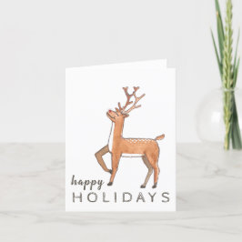 Tarjeta de vacaciones de renos de la nariz roja