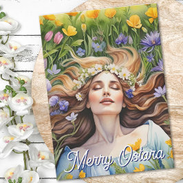 Tarjeta de vacaciones de Sabbat de Ostara Diosa Eq