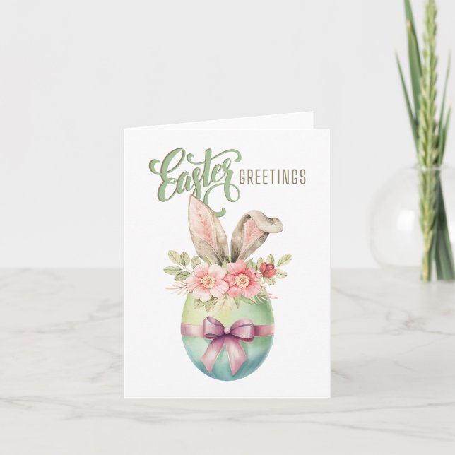 Tarjeta de vacaciones de saludos de Pascua (Anverso)