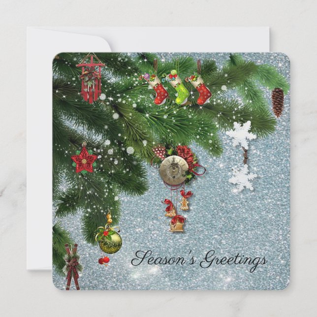 Tarjeta de vacaciones de saludos de temporada (Anverso)