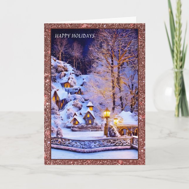 Tarjeta de vacaciones de saludos de temporada (Anverso)