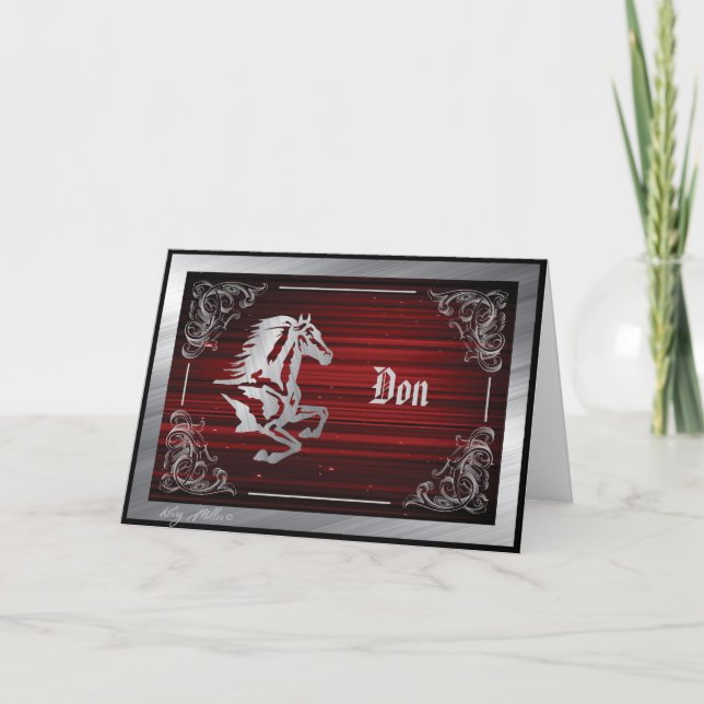 Tarjeta de vacaciones de San Valentín de caballo r (Anverso)