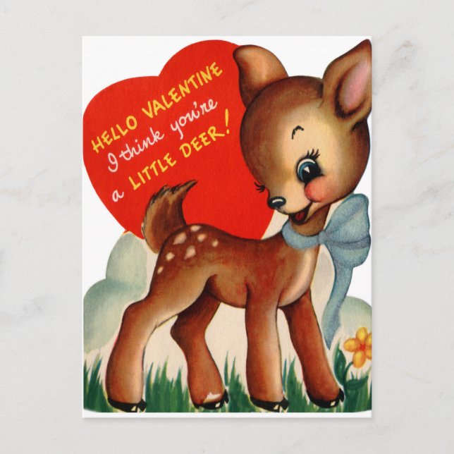 Tarjeta de vacaciones de San Valentín retro vintag (Anverso)