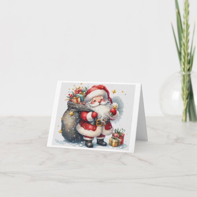 Tarjeta de vacaciones de Santa (Anverso)