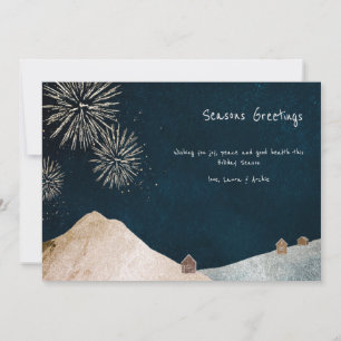 Tarjeta de vacaciones de Seasons Greetings Firewor