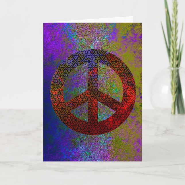 Tarjeta de vacaciones de signo de paz (Anverso)