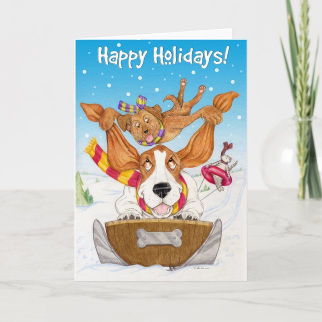 Tarjeta de vacaciones de Sleigh Ride (Anverso)