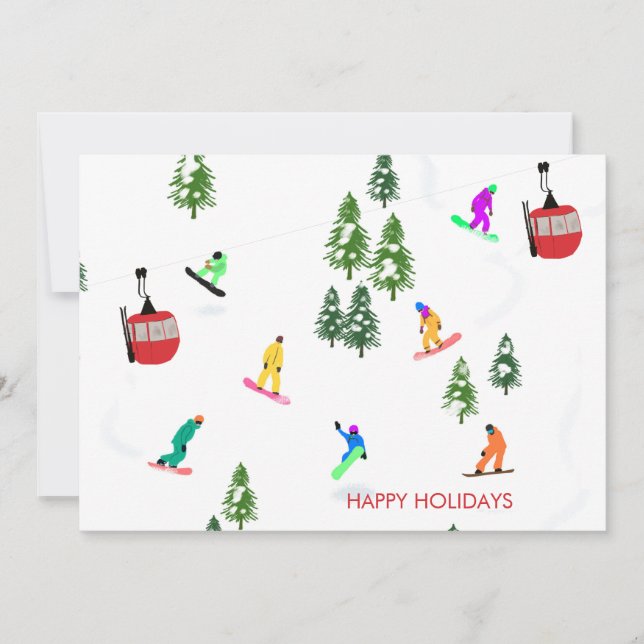 Tarjeta de vacaciones de Snowboard Snowboard moder (Anverso)