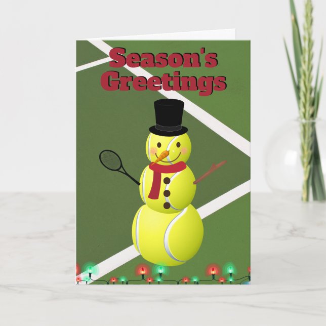 Tarjeta de vacaciones de Snowman y Navidades en la (Anverso)