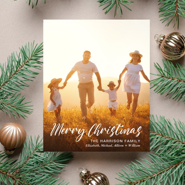 Tarjeta de vacaciones de sobreimpresión de foto ma (Share the love and warmth of the season with your personalized photo Christmas card)