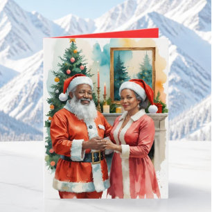 Tarjeta de vacaciones de Sr y Sra Claus