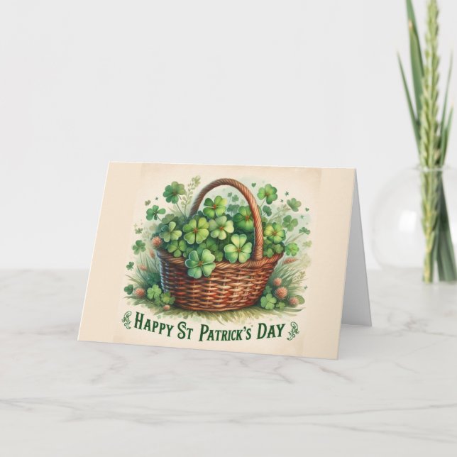 Tarjeta de vacaciones de trébol de San Patricio Be (Anverso)