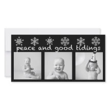 Tarjeta de vacaciones de tres fotos para Snowflake