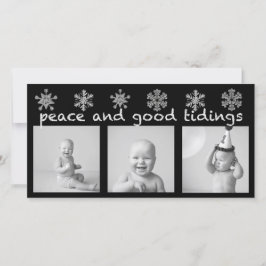 Tarjeta de vacaciones de tres fotos para Snowflake