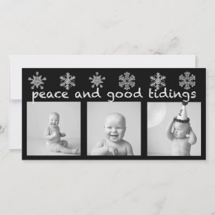 Tarjeta de vacaciones de tres fotos para Snowflake