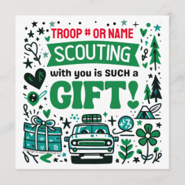 Tarjeta de vacaciones de tropa de chica