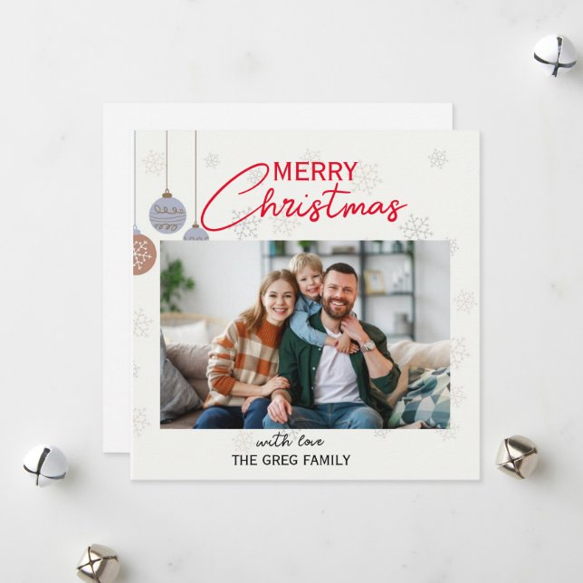 Tarjeta de vacaciones de un solo navidad fotográfi (Anverso/Reverso In Situ)