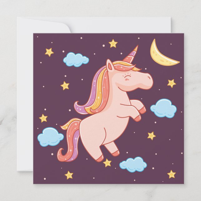 Tarjeta de vacaciones de unicornio (Anverso)