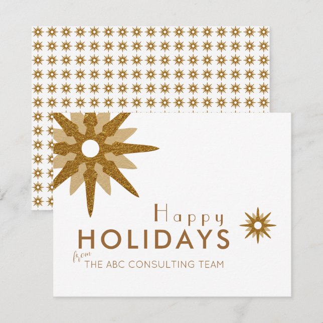 Tarjeta de vacaciones de vacaciones Gold & White S (Anverso / Reverso)