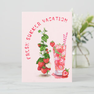 Tarjeta de vacaciones de verano Bebida de jugo de