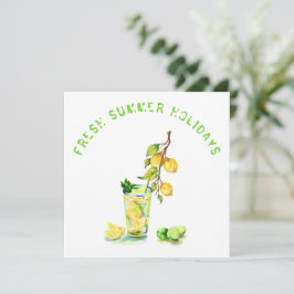 Tarjeta de vacaciones de verano bebida de jugo de 