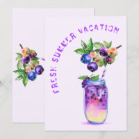 Tarjeta de vacaciones de verano bebida Guay de Blu
