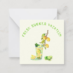 Tarjeta de vacaciones de verano Cocktail de limón