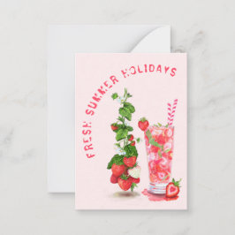 Tarjeta de vacaciones de verano con bebida fresca 