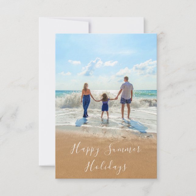 Tarjeta de vacaciones de verano con texto personal (Anverso)