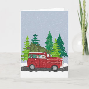 Tarjeta de vacaciones de viaje de árbol de Navidad