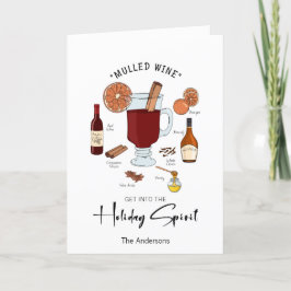 Tarjeta de vacaciones de vino silenciado con espír