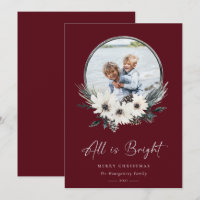 Tarjeta de vacaciones de Wreath de Winter Floral H