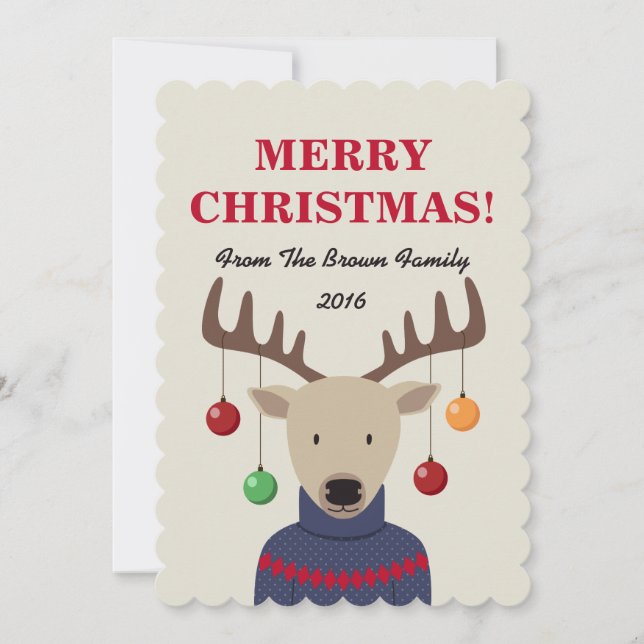Tarjeta de vacaciones Deer Navidades (Anverso)