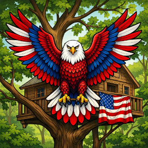 Tarjeta de vacaciones del águila patriótica
