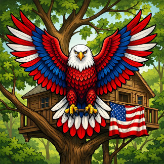 Tarjeta de vacaciones del águila patriótica