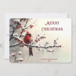 Tarjeta de vacaciones del cardenal rojo de Navidad