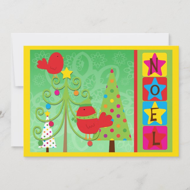 Tarjeta de vacaciones del cardenal rojo personaliz (Anverso)