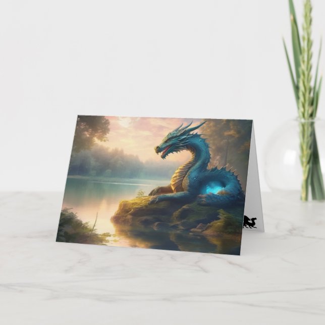 Tarjeta de vacaciones del corazón del dragón (Anverso)