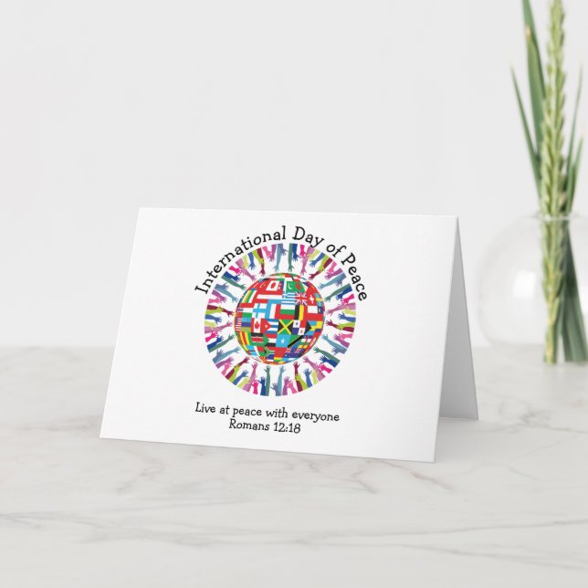Tarjeta de vacaciones del Día Internacional de la  (Anverso)