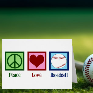 Tarjeta de vacaciones del equipo de béisbol Peace