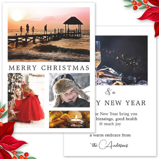 Tarjeta de vacaciones del Navidad Collage de fotos