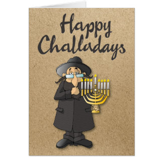 Tarjeta de vacaciones divertida de Hanukkah "Happy