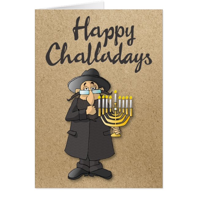 Tarjeta de vacaciones divertida de Hanukkah "Happy (Frente)