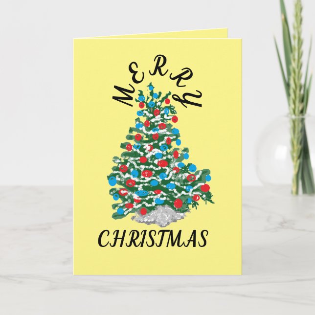 Tarjeta de vacaciones doblada : FELIZ NAVIDAD (Anverso)